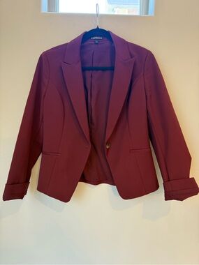 Express Women's Wine Single-Button Blazer